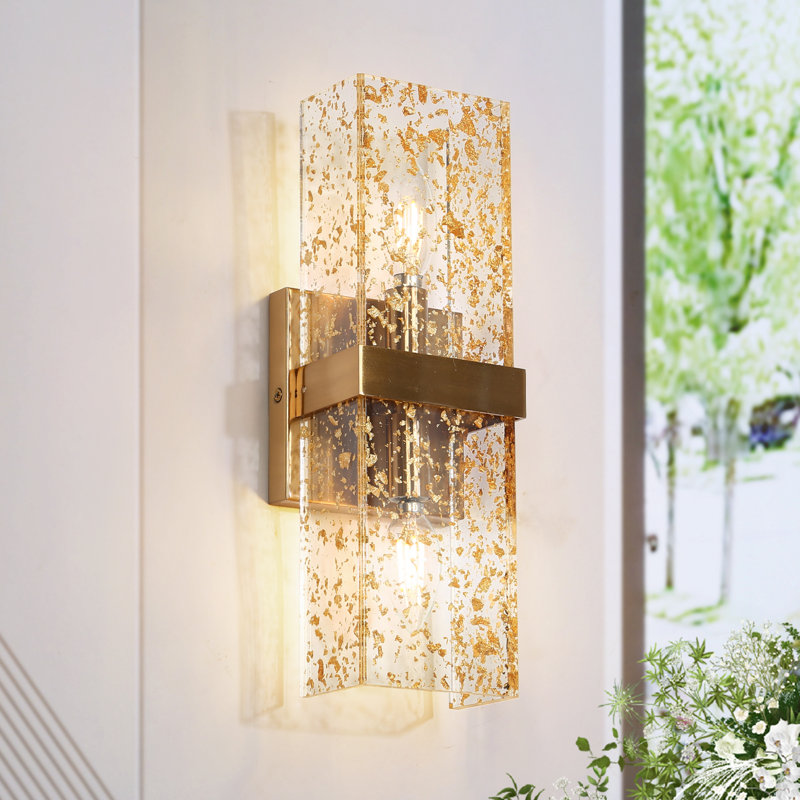 Glamorous 2-Light Brass Wall Sconce