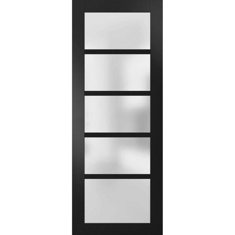 Porte standard en verre givré Quadro, Noir, 24 po x 80 po