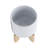5" CHEVRON PLANTER W/ STAND, WHITE-1592578254