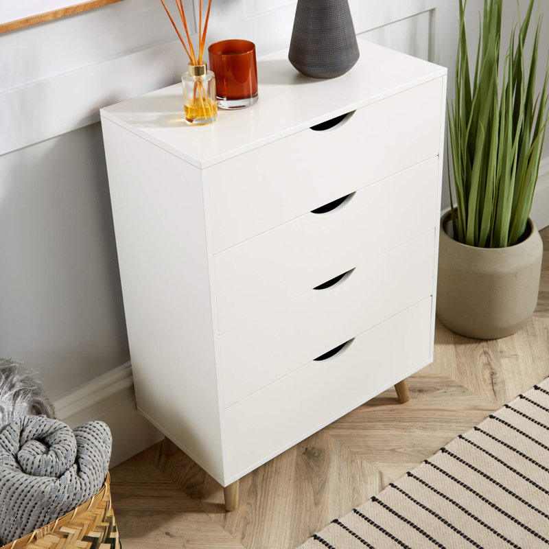 Kennedy 4 Drawer 56Cm W Chest of Drawers, White