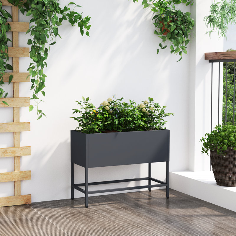 Elevated Planter, 45cm H x 60cm W x 26cm D, Anthracite