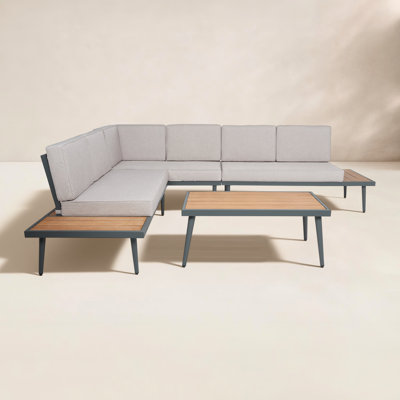Gherlein 5-Person Acacia Patio Seating Group