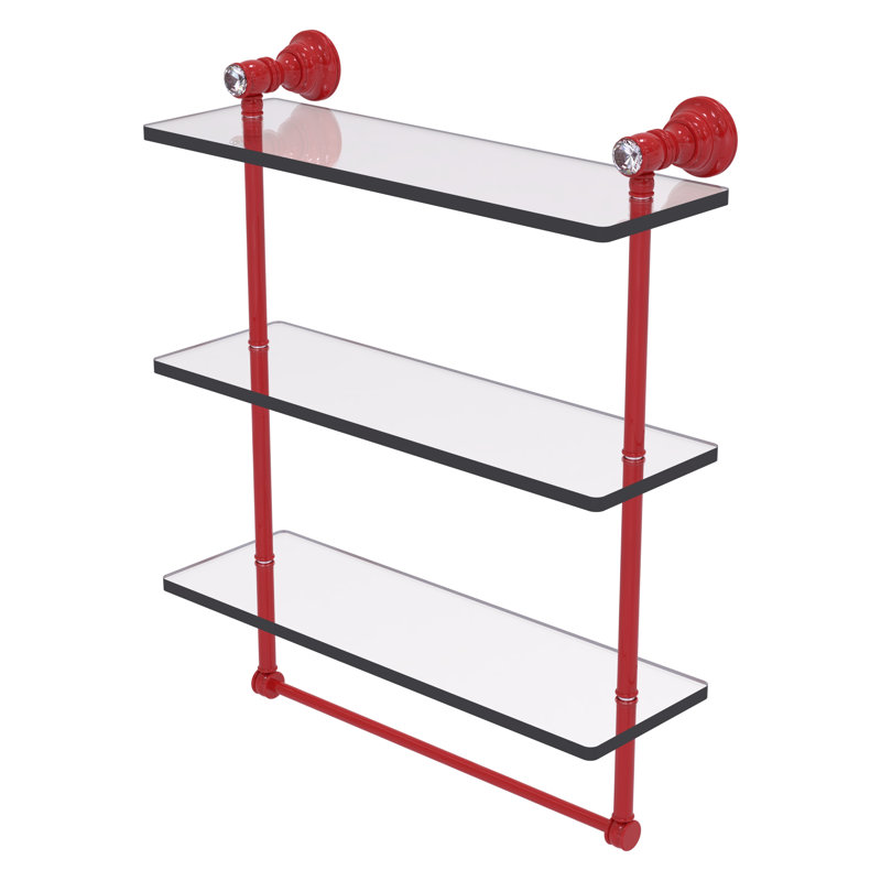 Tablette flottante 3 pièces Carolina, H 19,7 po x l 16 po x P 5,54 po, Rouge pompier