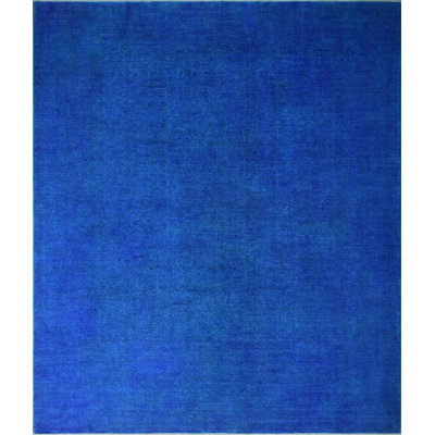 Tapis zone en laine 11 pi 11 po x 14 pi 8 po one-of-kind-noué la blue Anyan