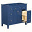 Armoire de salle de bain moderne autoportante simple avec 6 tiroirs et 2 armoires