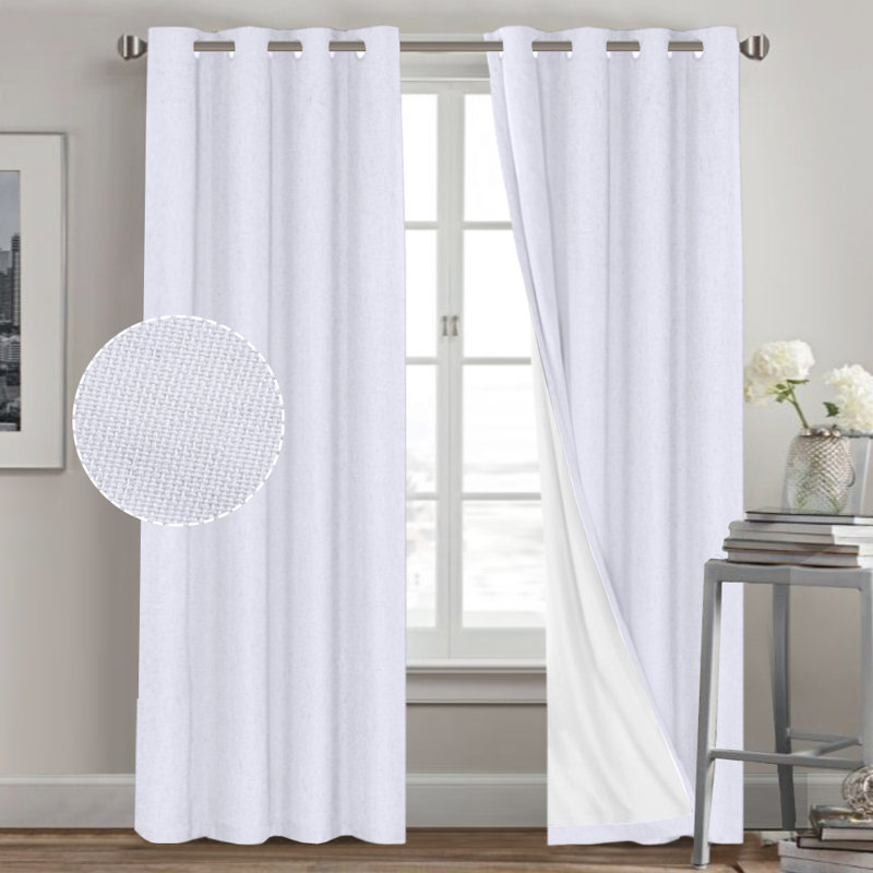 Dawain 100% Blackout Thermal Curtain Panels, 52" W x 96" L, White