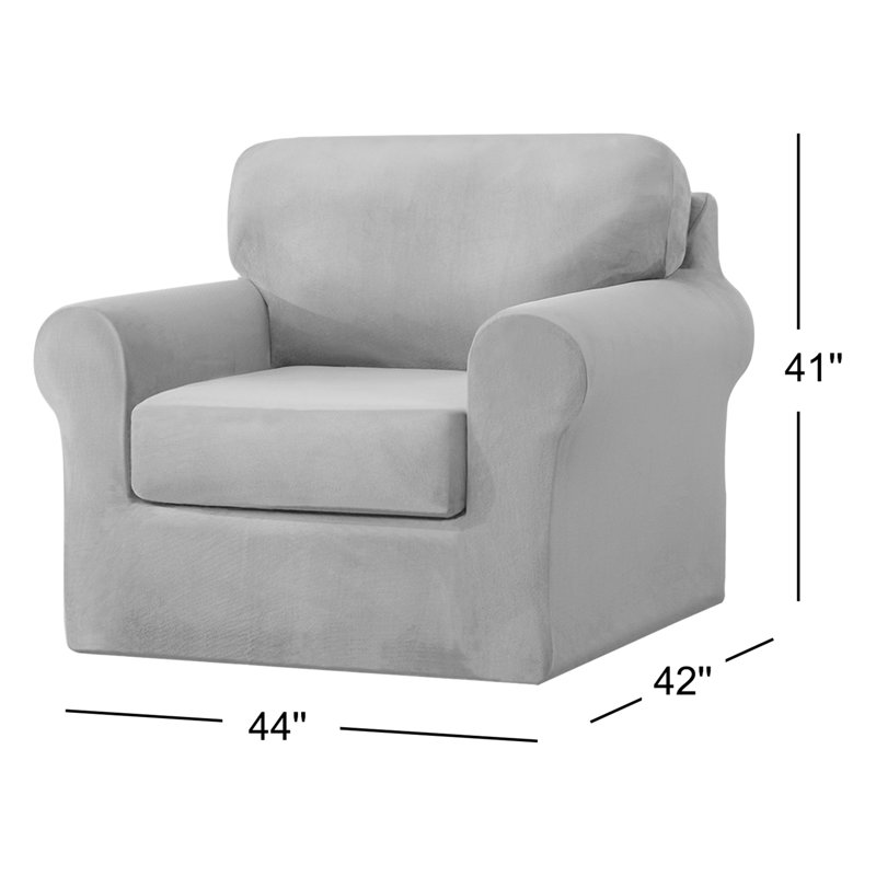 Housse pour canapé à coussins carrés/rectangulaires, Beige / velours blanc cassé