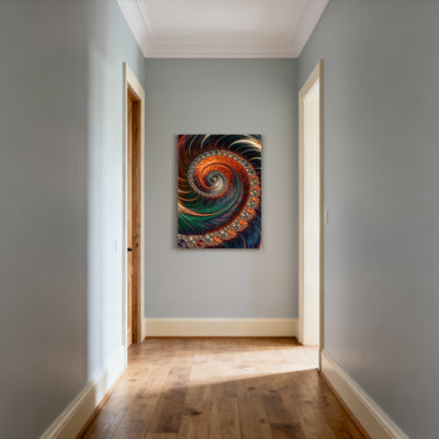 «Spiral Fractal Art», ensemble de 1 reproduction d'art sur toile tendue