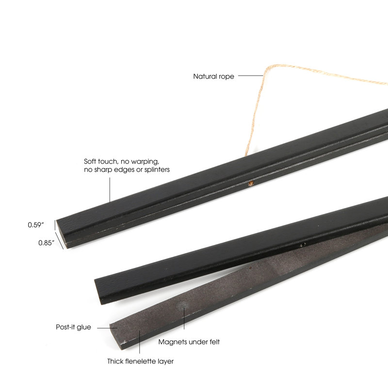 Black Beech Wood Magnetic Poster Holder for 40" Wall Art