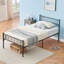 Lit plateforme en métal avec tête et pied de lit Sweet Heart, rangement sous le lit, aucun sommier nécessaire, meubles de chambre pour garçons et filles-1191739076-1191739072