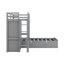 Lit superposé simple avec tiroirs, garde-robe, tablettes et hydraulique-373268467