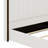 Tall Headboard Upholstered Bed With Vertical Striped And Wingback Design