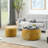 Round Storage Ottoman, 2 In 1 Function, Work As End Table And Ottoman,With Small Seat,Dark Yellow(25"X25"X14.7") Ow-1697858276