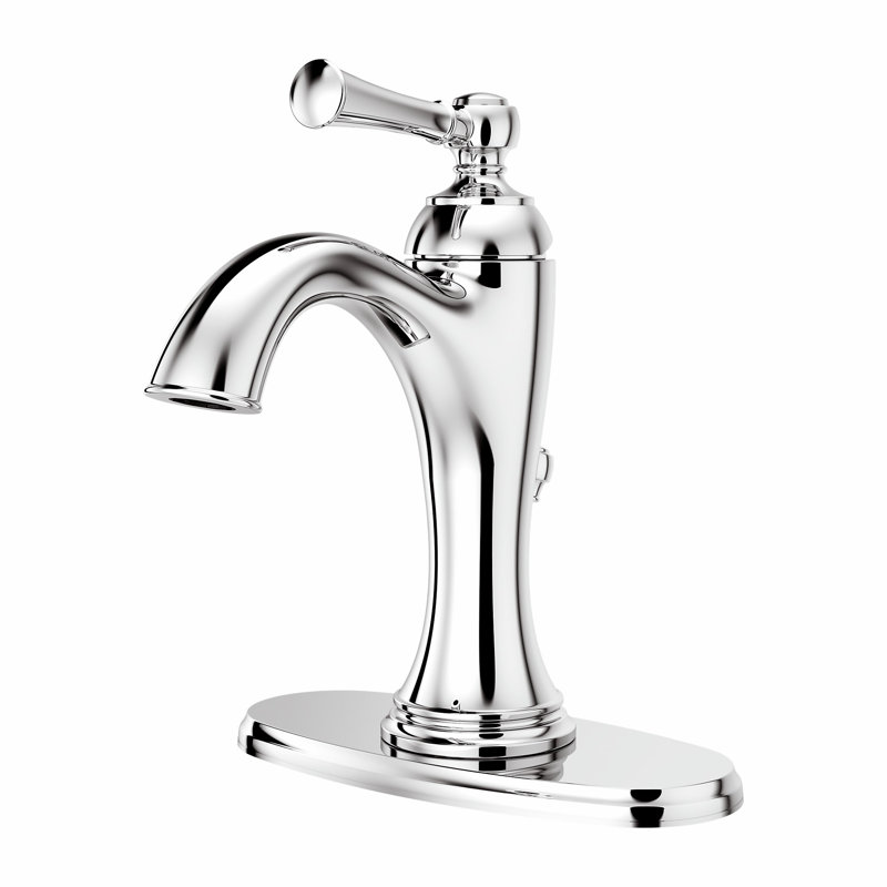 Tisbury Single Hole Bathroom Faucet with Drain Assembly, Polished Chrome