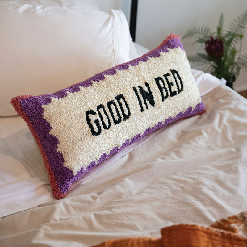 Cotton Tufted Lumbar Pillow “Good In Bed”