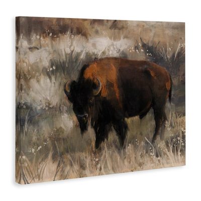 Art mural traditionnel sur toile Range Bison par Nina Blue