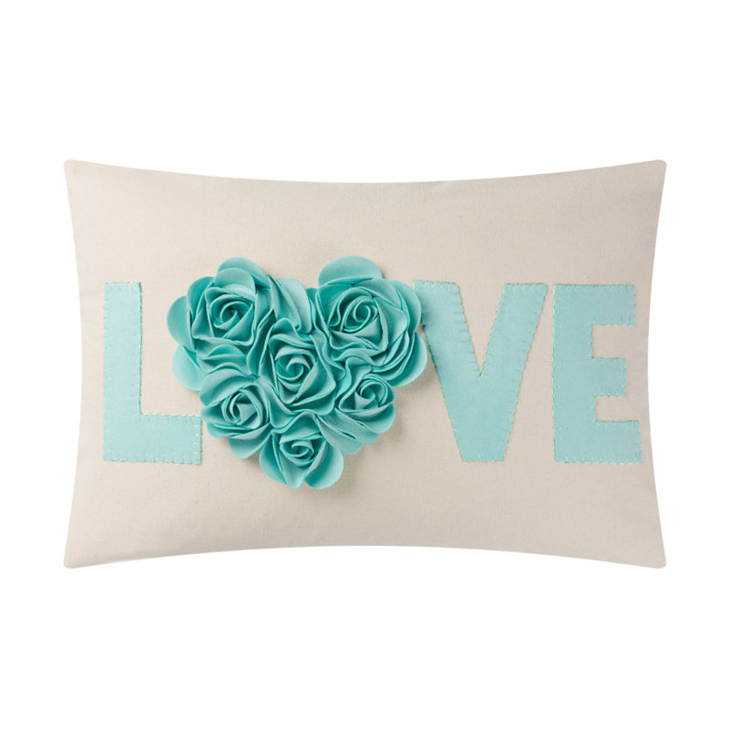  Housse de coussin en toile appliquée, Bleu