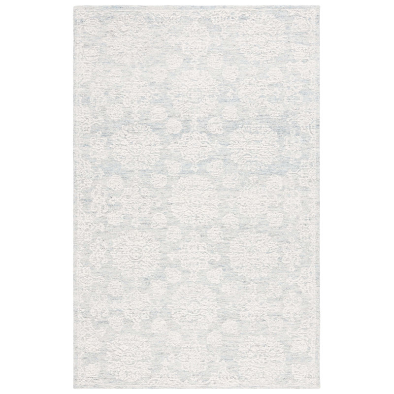 Ranner Ebony Hand Tufted Wool Cotton Floral Rug in Ivory/Light Gray/Gray, Runner 2'3" x 9'