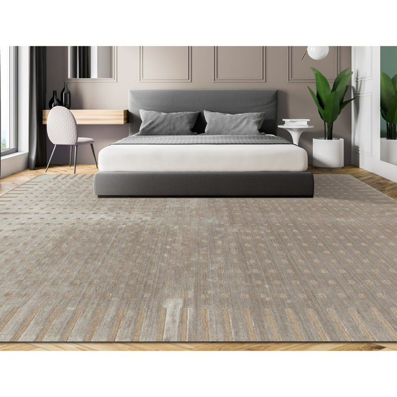 Geometric Area Rug in Brown