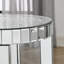 Table ronde à miroir avec incrustation de cristal, petit canapé moderne à 2 couches avec espace de rangement, table décorative argentée convenant au salon, à la chambre à coucher, au café et aux petits espaces