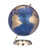 Or sur globe bleu - base laiton est en rupture de stock