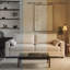Modern Solid Wood Frame Loveseat Sofa For Small Spaces With Removable Washable Cover (Beige)