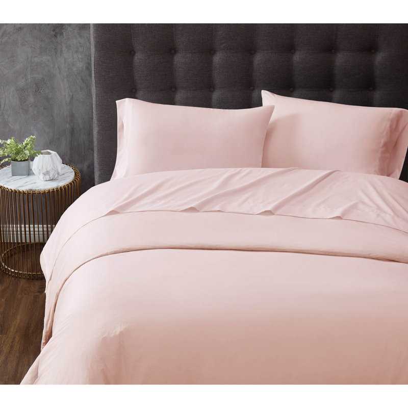 Ensemble de draps en microfibre antimicrobien Trely Calm, Ensemble de draps pour très grand lit + un drap-h, Rosé