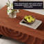 Table basse rectangulaire en bois de 47 po avec 4 tiroirs de rangement et conception latérale ondulée