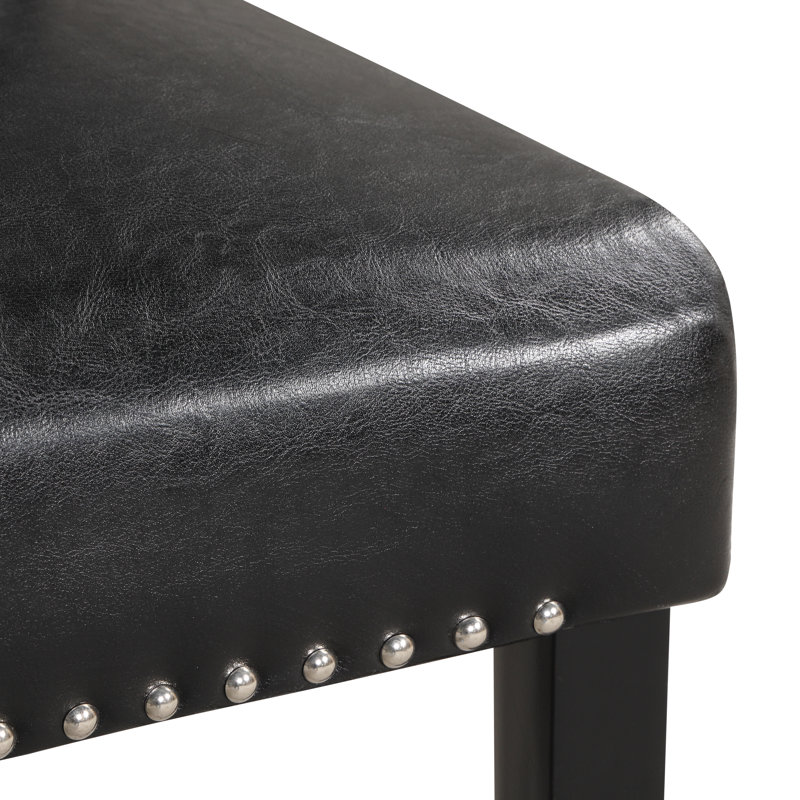Banc en polyuréthane revêtu de cuir, taille: L 46 po x l 16 po x H 20 po