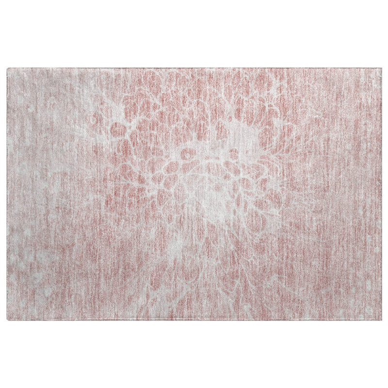 Tapis à poil long de qualité supérieure lavable à la machine ADS653, Rose, 2 pi 6 po x 3 pi 10 po
