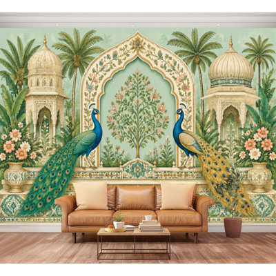Papier peint adhésif mural Rajasthani indien d'inspiration moghole