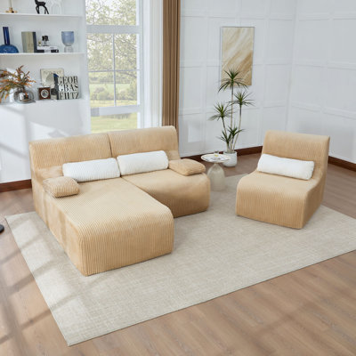 Modern Sectional Sofa 98" Boneless Sofa L-shaped Sofa Couch Cozy Sofa for Living Room