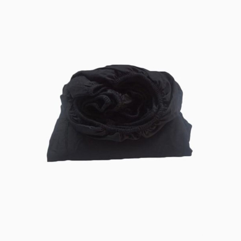 400TC Sateen Solid Cotton Fitted Sheet Fits Upto 12" Deep Pocket, California King Fitted Sheet, Black