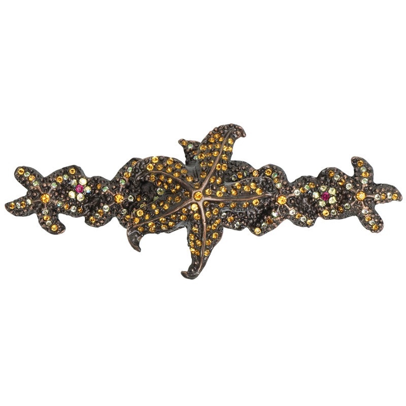 Coastal Living starfish knob & sea anemones back plate in finish Chalice