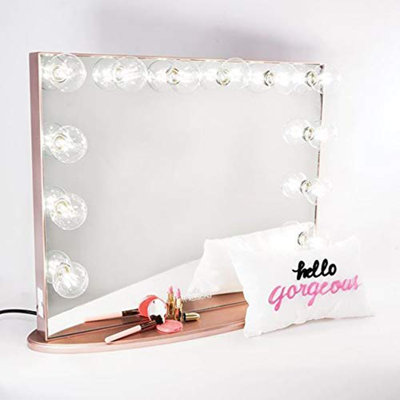 Hollywood Glow Plus Vanity Mirror with 12 Clear LED Lights Dressing Makeup Mirror with Dimmer Switch