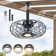 Outdoor Caged Ceiling Fan With Led Light For Patios,Plug in Ceiling Fan with Remote