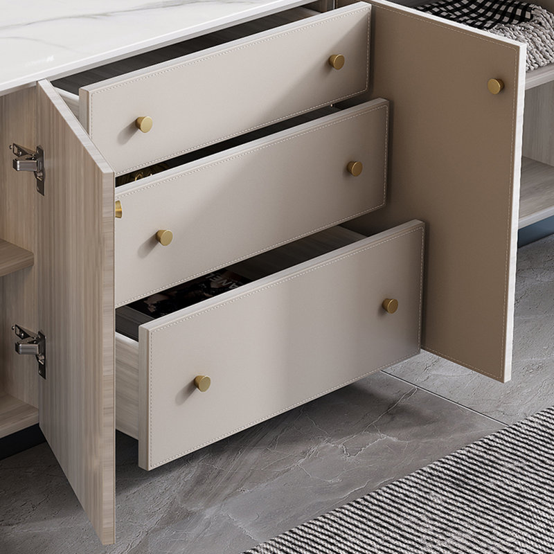 Meuble télé haut de gamme léger et luxueux, Orange / gris clair, 86.61"