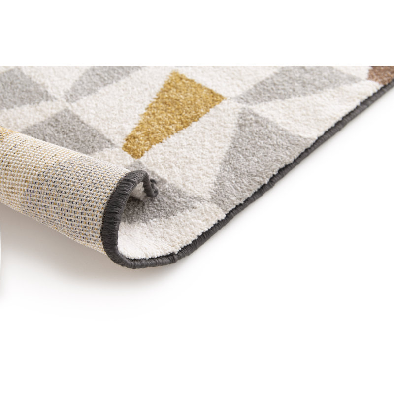 Jalynn Soft Low Pile Cream/Orange/Yellow Rug, Rectangle 80 x 150cm