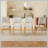 Upholstered Stackable Dining Chairs Set of 2 - Linen Fabric Seat & Backrest, Solid Wood Frame, Rustic Kitchen Chairs for Dining Room, Living Room, Dark Walnut-810403393-810403392