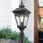 22-Inch Farmhouse Outdoor Post Light with Seeded Glass, ETL Wet-Rated, Matte Black - Bulb & Pier Mount Base Not Included
