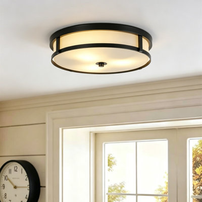 3 - Light Glass Semi Flush Mount Ceiling Light