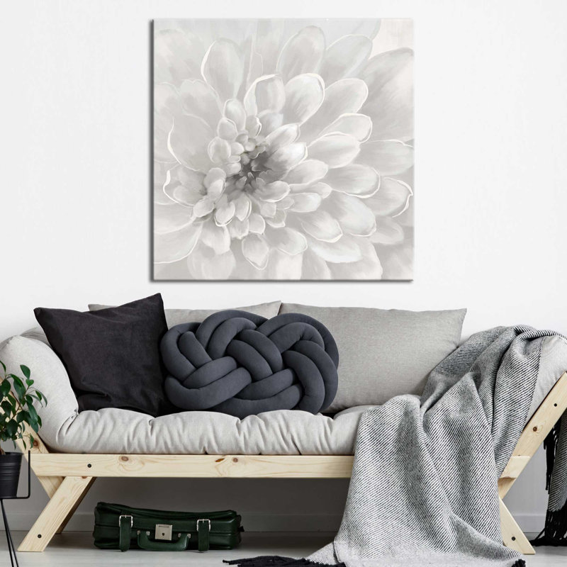 Dahlia par Nan - Peinture, Toile tendue, H 18 po x l 18 po x P 1 po