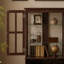 Vitrine H 46,89 po avec portes en verre, armoire de rangement à 2 niveaux avec éclairage RVB et tiroir rabattable-133582272