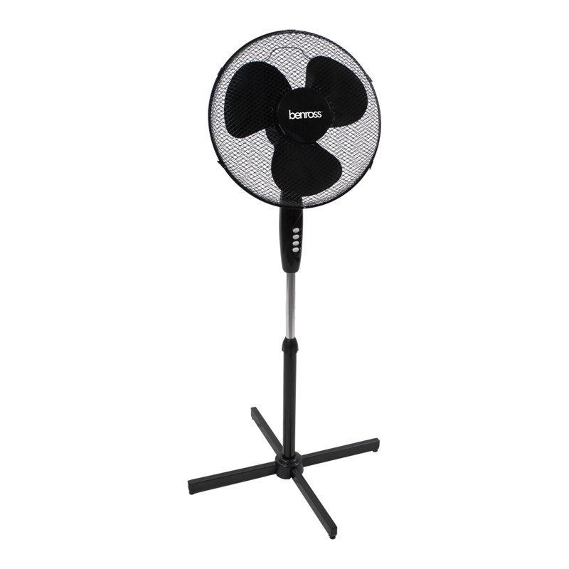 Benross 124Cm Oscillating Pedestal/Standing Fan, Black