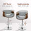 Upholstered Adjustable Height Counter Stool with Solid Wood Frame