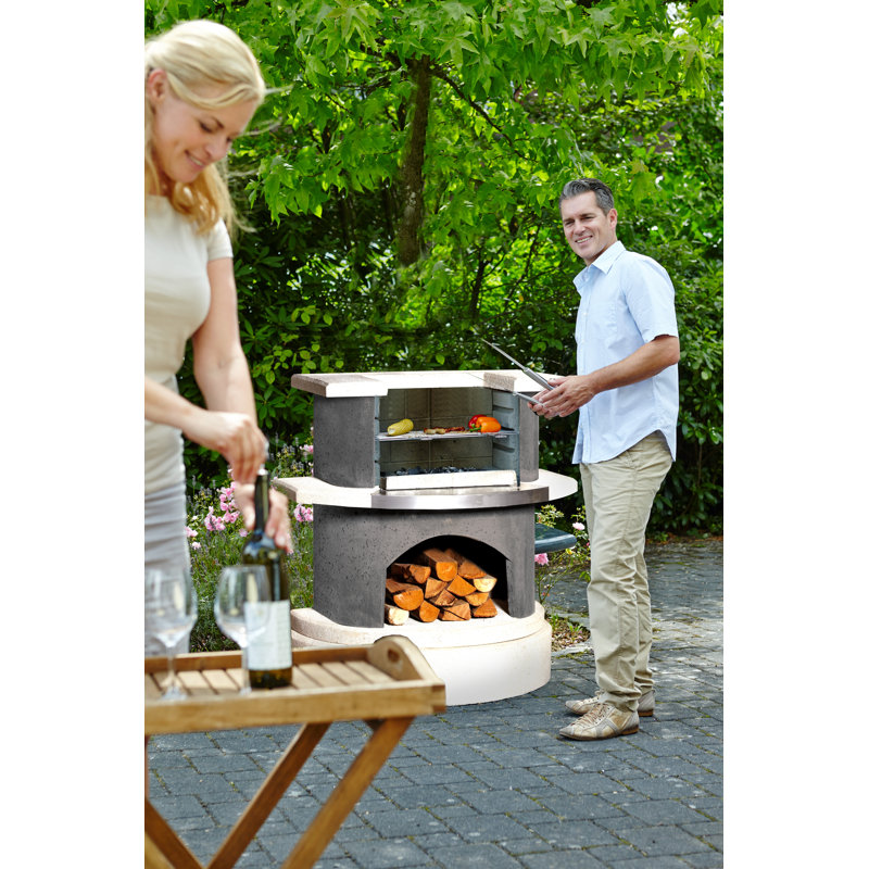 Stockholm Grillbar 36.6" H Concrete Outdoor Fireplace