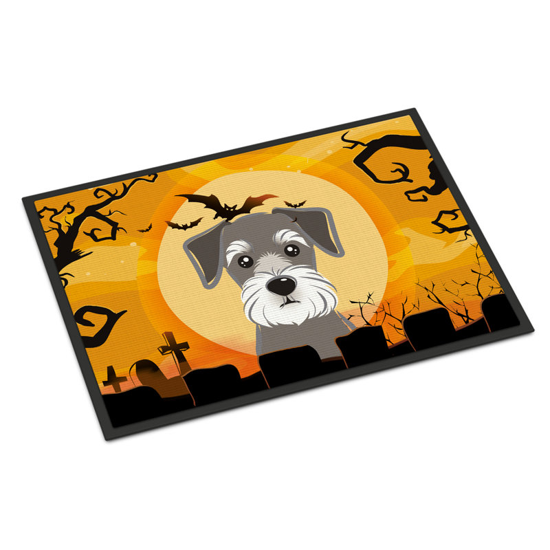 Paillasson d’extérieur antidérapant Halloween schnauzer dimonetta, Rectangle 2 pi x 3 pi