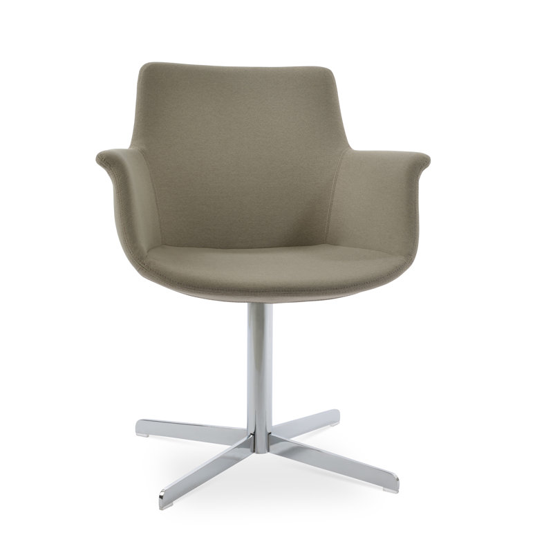 Fauteuil pivotant 4 étoiles Bottega, Or, Gris clair