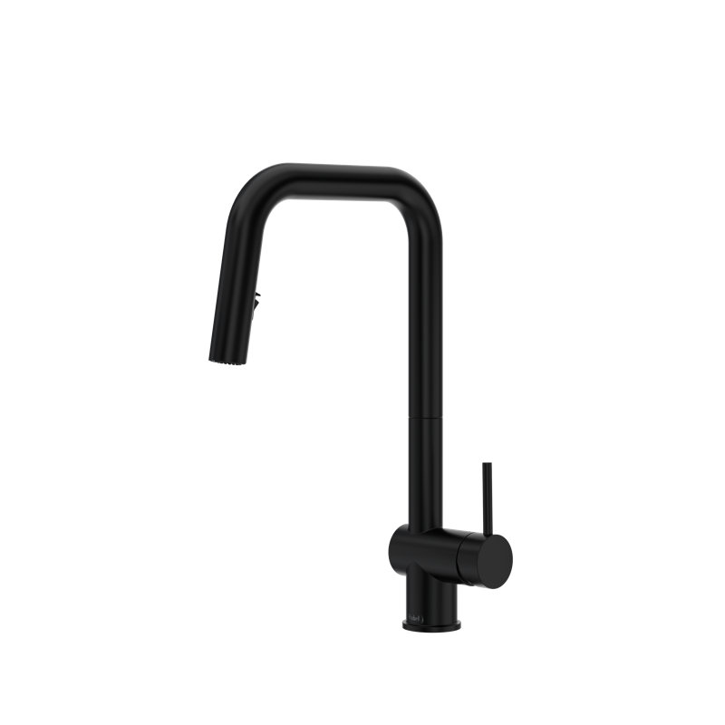 Azure Pull-Down Kitchen Faucet with U-Spout, Black