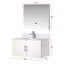 Meuble-lavabo blanc lustré l 36 po x P 22 po avec comptoir en marbre, robinet et miroir Armoire de salle de bain 22 po blanche-883550439